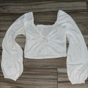 O'Neill White Long Sleeve Blouse